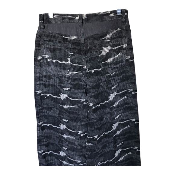 POL Camouflage Print Wide Leg Black Gray Corduroy Pants Women's Size Small - Picture 8 of 16